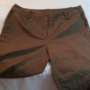 Cato Womens Brown Plaid Dress Pants